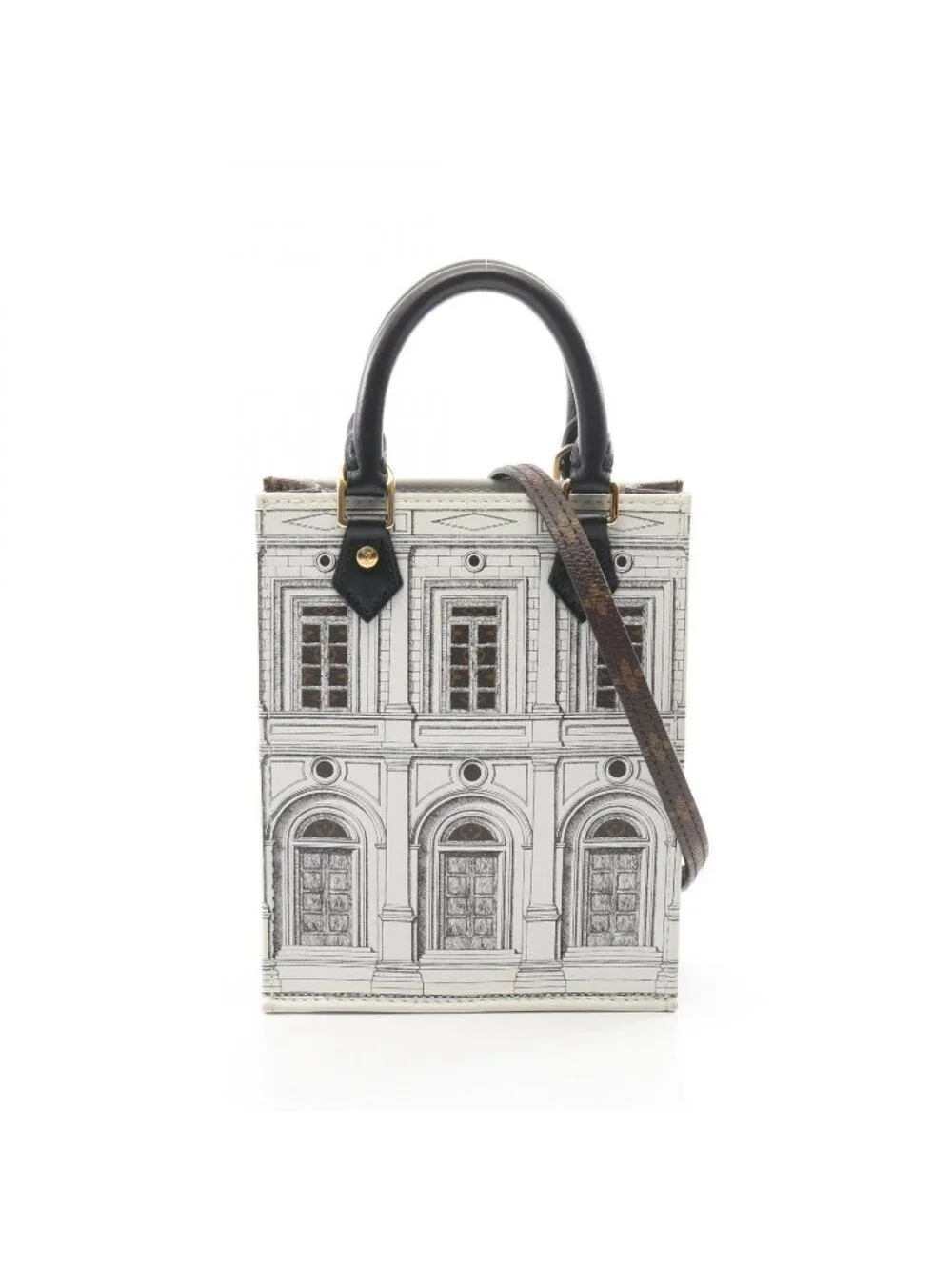 Louis Vuitton Handbag Fornasetti Petite Sac Plat Monogram 2-Way Canvas Leather